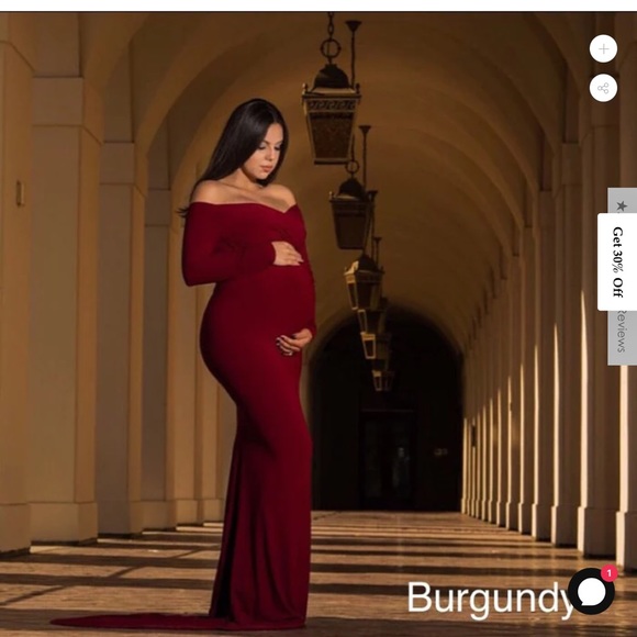 2 for 20$, NWOT maternity dress or gown mocha colour for shower & photo shooting - Picture 2 of 6